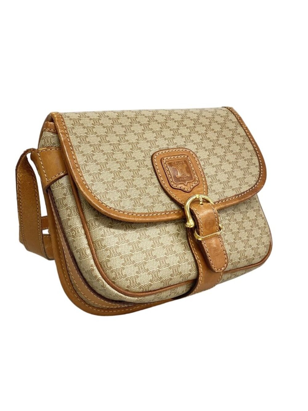 Celine Shoulder Bag Macadam Beige Gold - Picture 2 of 10